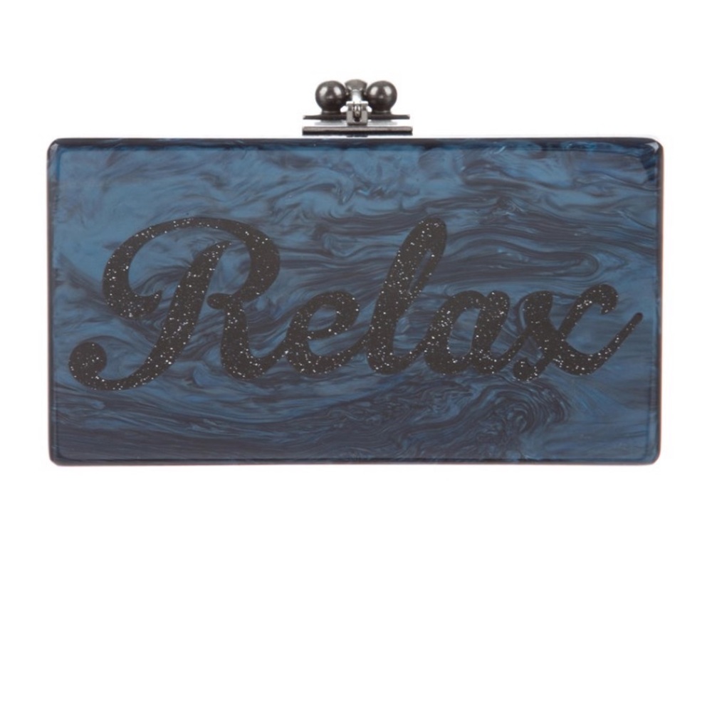 Edie Parker Blue Clutch
